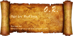 Ogrin Rufina névjegykártya